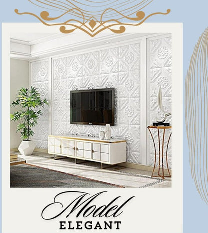 Set Tapet 3D Hozro autoadeziv, Model abstract, design modern, foarte usor de montat, Tapet 9 Alb HOZRO