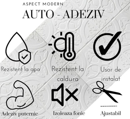 Tapet 3D autoadeziv HOZRO, Model imitatie caramida, design modern, foarte usor de montat, TAPET 107 HOZRO