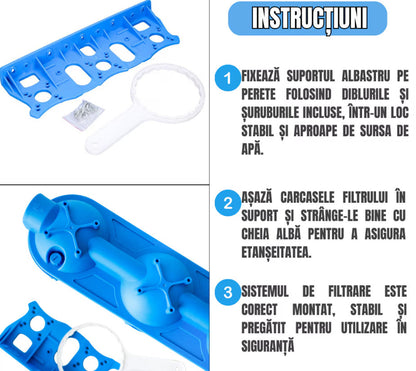 Sistem de Filtrare Apa HOZRO® Triplu 3/4" – Statie Premium cu 3 Trepte de Filtrare HOZRO