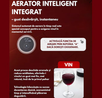 Dozator electric pentru vin si alte lichide Hozro®,  cu dozare automata ecran tactil si incarcare USB Type-C, Rosu BESTSELLS