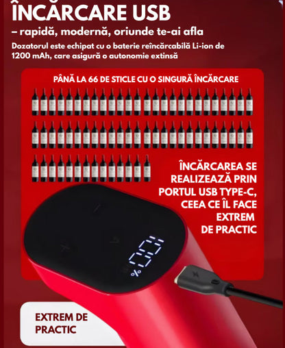 Dozator electric pentru vin si alte lichide Hozro®,  cu dozare automata ecran tactil si incarcare USB Type-C, Rosu BESTSELLS