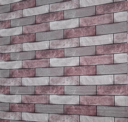 Tapet 3D autoadeziv HOZRO, Model imitatie caramida, design modern, foarte usor de montat, Caramida Maro/Crem HOZRO