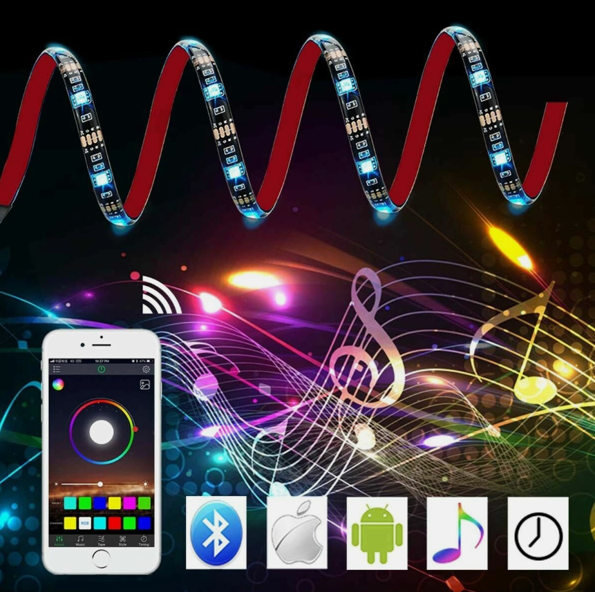 Bandă LED RGB Smart 2 × 1 m, USB, Bluetooth, control prin aplicație, 2 ieșiri RGB BESTSELLS