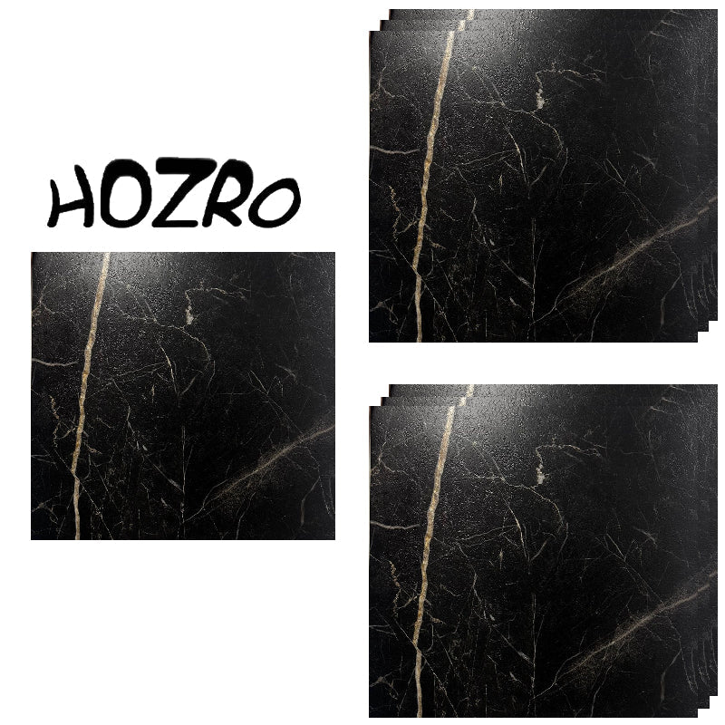 Set 10 x Placi PVC Autoadezive HOZRO, Pentru Podea, Stil Marmura, Grosime 1.4 mm, Culoare Negru/Auriu, Acopera 2.02 mp, Model ALM 2-7 – Rezistente si Usor de Montat HOZRO