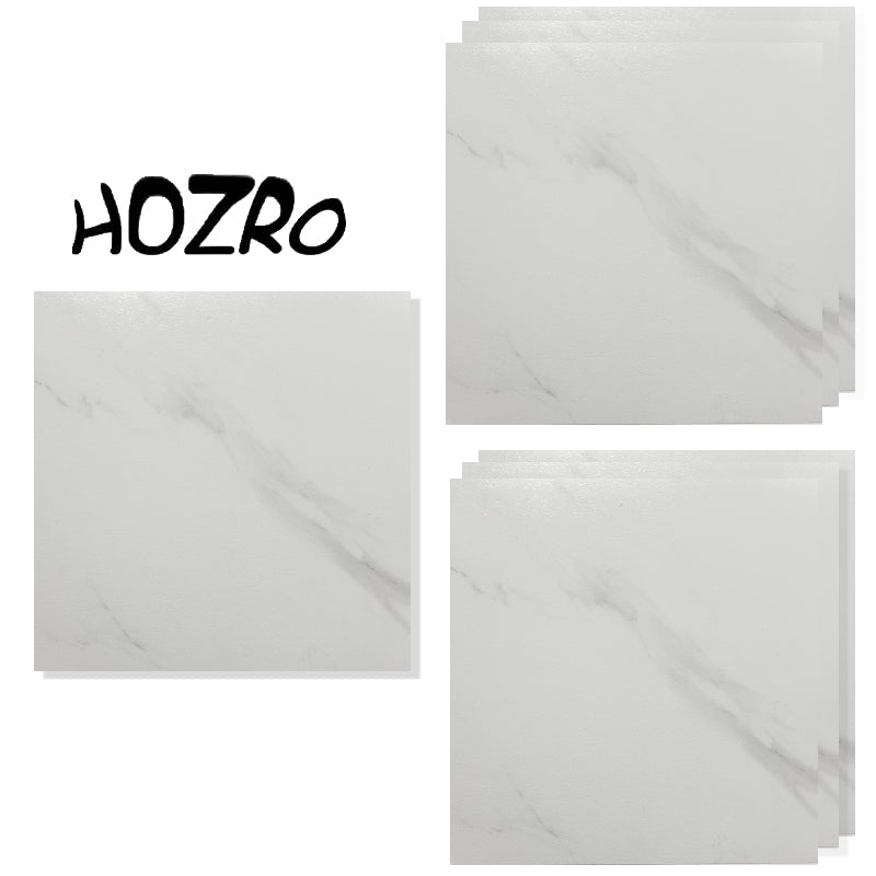 Set 10 x Placi PVC Autoadezive HOZRO, Pentru Podea, Stil Marmura, Grosime 1.4 mm, Culoare Alb, Acopera 2.02 mp, Model ALM 2-9 – Rezistente si Usor de Montat HOZRO