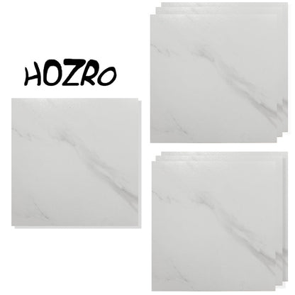 Set 10 x Placi PVC Autoadezive HOZRO, Pentru Podea, Stil Marmura, Grosime 1.4 mm, Culoare Alb, Acopera 2.02 mp, Model ALM 2-9 – Rezistente si Usor de Montat HOZRO