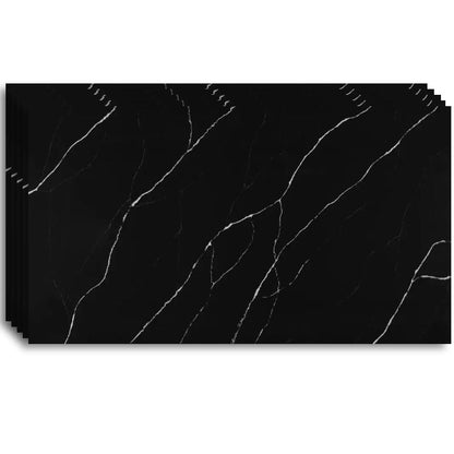 Set 10x Panouri decorative HOZRO, autoadezive, imitatie marmura, grosime 2mm, dimensiuni 30x60cm, suprafata acoperita 1.8 mp, Marmura Midnight Black HOZRO