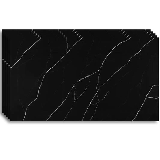 Set 10x Panouri decorative HOZRO, autoadezive, imitatie marmura, grosime 2mm, dimensiuni 30x60cm, suprafata acoperita 1.8 mp, Marmura Midnight Black HOZRO