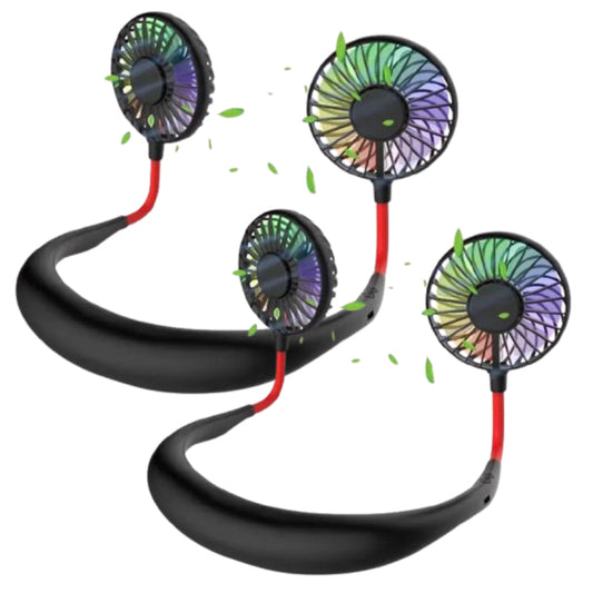 1+1 GRATIS – Ventilator Portabil pentru Gât, Reîncărcabil și Silențios – Răcire Hands-Free pentru Zile Călduroase, Sport, Călătorii și Activități în Aer Liber – Design Modern, Ușor și Confortabil HOZRO