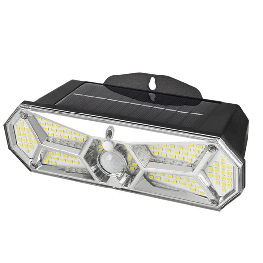 Lampa solara de perete HOZRO, cu senzor de miscare, 126 LED-uri COB, panou solar, telecomanda si iluminare automata pentru exterior HOZRO