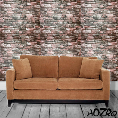 Tapet 3D autoadeziv, Model imitatie caramida, design modern, foarte usor de montat, Crem Pietros HOZRO