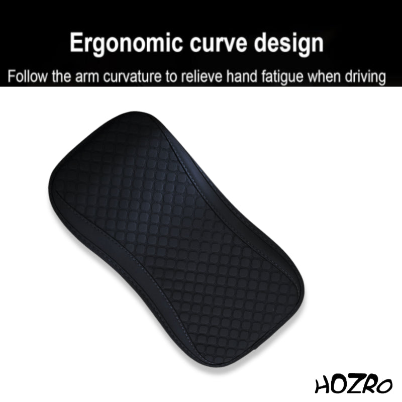 Husă Universală HOZRO, pentru Cotieră Auto, Piele Texturată Carbon, Impermeabilă, Antiderapantă, Bej – Compatibilă cu Majoritatea Mașinilor, Potrivită pentru Toate Sezoanele HOZRO
