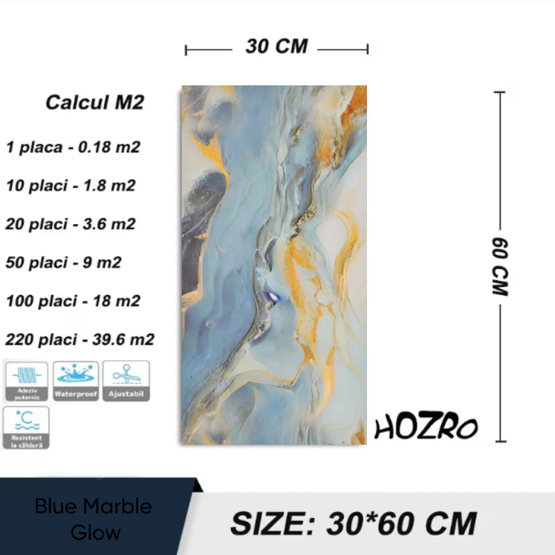 Tapet imitatie Marmura decorativa, autoadezive, model abstract, 30x60 cm, 250-1 HOZRO
