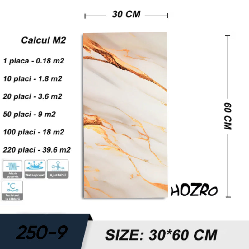 Tapet imitatie Marmura decorativa, autoadezive, model abstract, 30x60 cm, 250-9 BESTSELLS