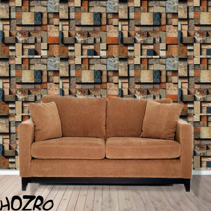 Tapet 3D autoadeziv HOZRO, Model imitatie caramida, design modern, foarte usor de montat, K7373-19 HOZRO