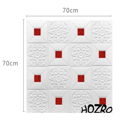 Tapet 3D autoadeziv, Model pentru Tavan/Perete, design modern, foarte usor de montat, Alb/Rosu HOZRO