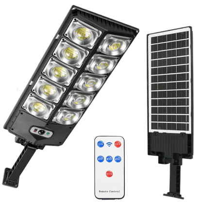Lampă Stradală Solară HOZRO, 1000W, cu Protecție IP65, Unghi de Rotire 180°, Baterie 4500 mAh, Realizată din Material ABS Durabil, Culoare Neagră – Iluminat Puternic și Eficient Energetic pentru Exterior HOZRO