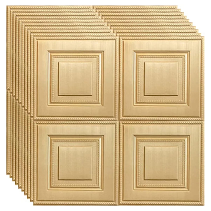 Tapet 3D autoadeziv, Model imitatie caramida, design modern, foarte usor de montat, Auriu patrate HOZRO