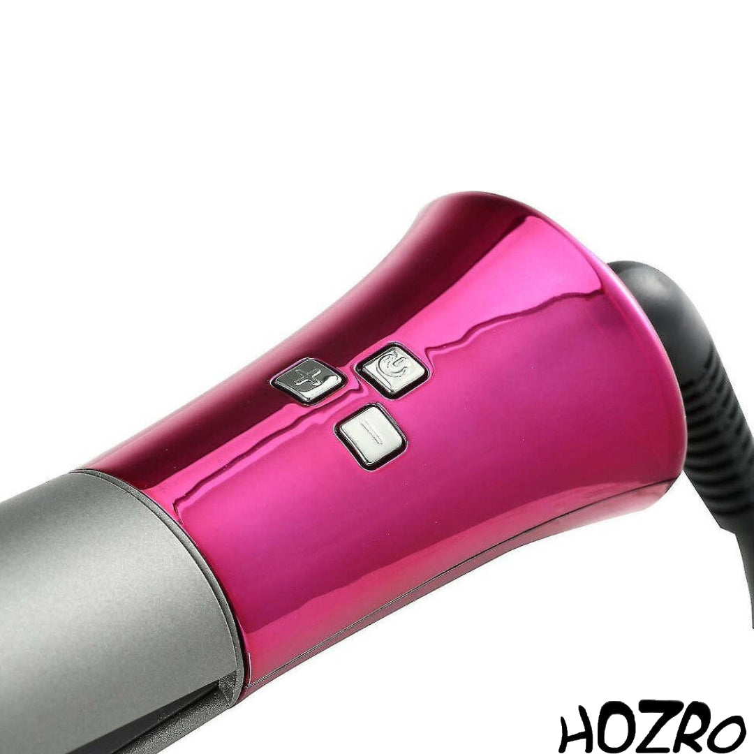Placă de Păr Profesională HOZRO, Model V 575 – Design Elegant Gri/Roz, Încălzire Rapidă și Plăci Ceramice pentru Îndreptare și Bucle Perfecte HOZRO
