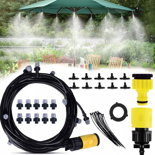 Kit de Răcire HOZRO, pentru Terasă – Sistem Pulverizare Apă, Ușor de Montat, Ideal pentru Grădină, Foișor, Balcon sau Spații Exterioare HOZRO