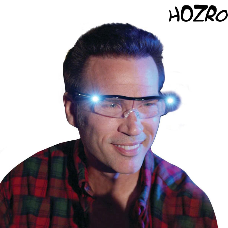 Ochelari HOZRO, de Citit cu Iluminare LED si Marire de 160%, Reincarcabili – Ideali pentru Citit la Detaliu HOZRO