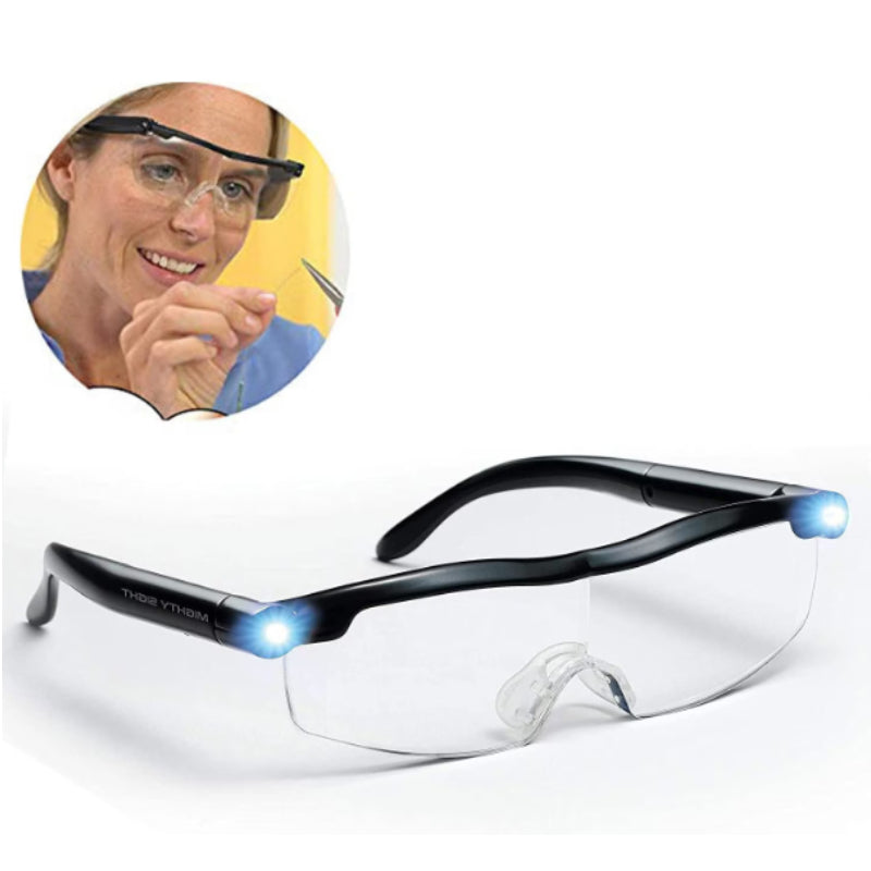 Ochelari HOZRO, de Citit cu Iluminare LED si Marire de 160%, Reincarcabili – Ideali pentru Citit la Detaliu HOZRO