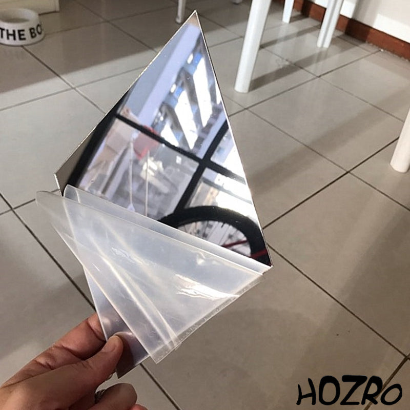 Set Oglinzi Acrilice HOZRO, din PVC, Autoadezive pentru Decorarea Pereților, Culoare Argintie, Dimensiune Totală 50 x 100 cm – Calitate Premium HOZRO