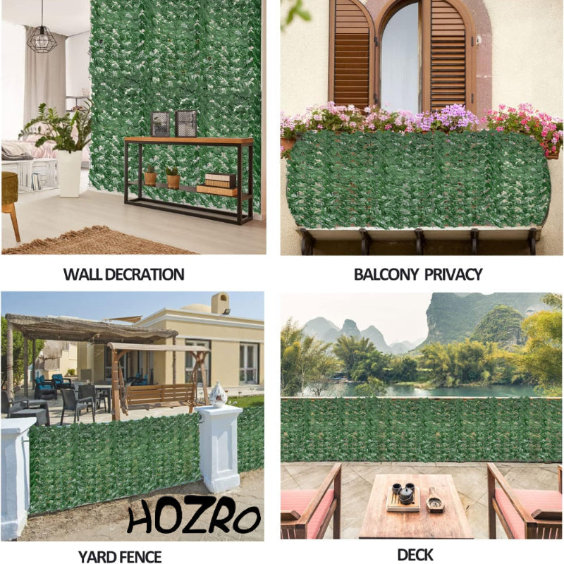 Plasă Artificială de Iederă HOZRO, 100x300 cm – Paravan Decorativ pentru Balcon, Terasă și Gard | Montare Rapidă, Aspect Natural, Materiale Rezistente HOZRO