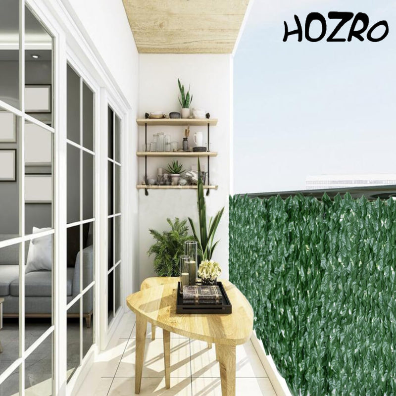 Plasă Artificială de Iederă HOZRO, 100x300 cm – Paravan Decorativ pentru Balcon, Terasă și Gard | Montare Rapidă, Aspect Natural, Materiale Rezistente HOZRO