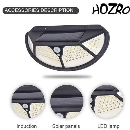 🌞 Lampă Solară HOZRO, Model SH102 cu Senzor Infraroșu – Iluminare 8-10h, Rezistență IP65, Încărcare Rapidă 4-6h, Ideală pentru Exterior HOZRO