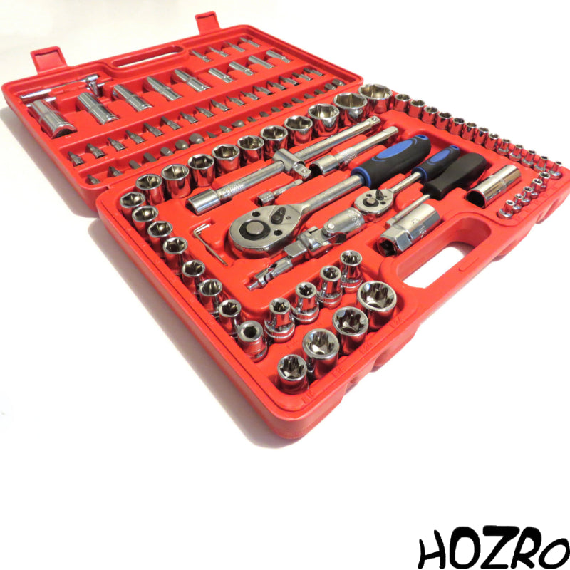 🧰 Trusă de Scule Profesională HOZRO, Cu 108 Piese din Oțel Chrome Vanadium, Cutie Rezistentă pentru Depozitare și Transport HOZRO