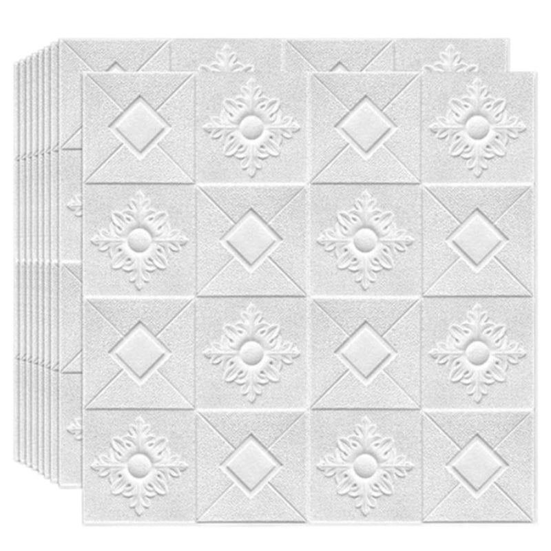 Tapet 3D autoadeziv HOZRO, Model pentru Tavan/Perete, design modern, foarte usor de montat, Alb Patrat/ Romb ,T15A HOZRO