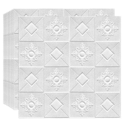 Tapet 3D autoadeziv HOZRO, Model pentru Tavan/Perete, design modern, foarte usor de montat, Alb Patrat/ Romb ,T15A HOZRO