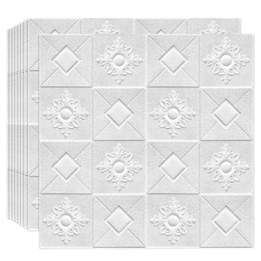 Tapet 3D autoadeziv HOZRO, Model pentru Tavan/Perete, design modern, foarte usor de montat, Alb Patrat/ Romb ,T15A HOZRO