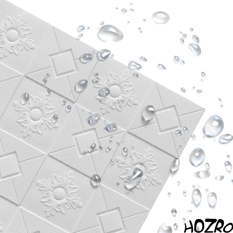 Tapet 3D autoadeziv HOZRO, Model pentru Tavan/Perete, design modern, foarte usor de montat, Alb Patrat/ Romb ,T15A HOZRO
