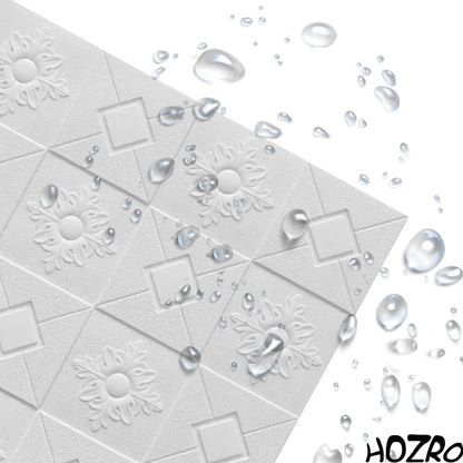 Tapet 3D autoadeziv HOZRO, Model pentru Tavan/Perete, design modern, foarte usor de montat, Alb Patrat/ Romb ,T15A HOZRO