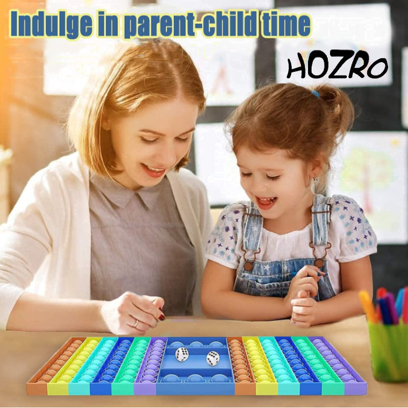 Joc Interactiv Antistres HOZRO, Pop It Now and Flip It – Din Silicon Moale, Cu Zaruri, Multicolor, Ideal pentru Relaxare, Concentrare și Distracție pentru Copii și Adulți HOZRO