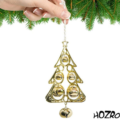 Decoratiune HOZRO, Pandantiv Metalic Brad 16 cm, Auriu Strălucitor, Ornament Elegant pentru Brad și Decorațiuni Festive HOZRO