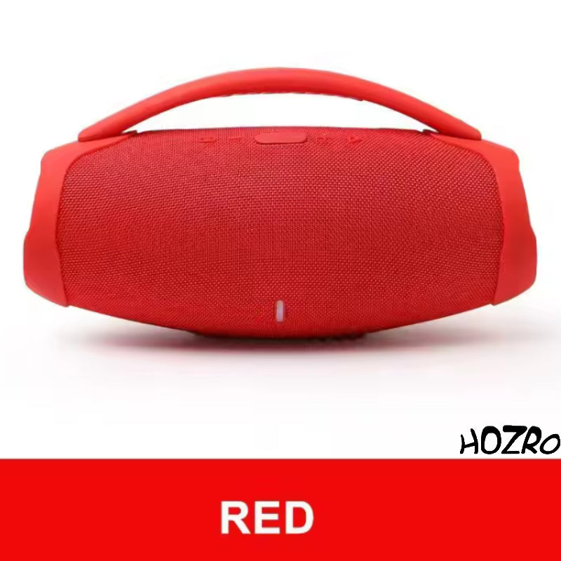 🎶 Boxă Portabilă HOZRO, Super Bass Booms Box 3 Bluetooth, cu Mâner, Sunet 3D Stereo, Slot USB și Card TF, Radio FM, Rezistență la Apă IPX6 – Design Modern, Bass Puternic și Autonomie Extinsă HOZRO