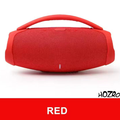 🎶 Boxă Portabilă HOZRO, Super Bass Booms Box 3 Bluetooth, cu Mâner, Sunet 3D Stereo, Slot USB și Card TF, Radio FM, Rezistență la Apă IPX6 – Design Modern, Bass Puternic și Autonomie Extinsă HOZRO