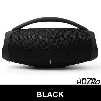 🎶 Boxă Portabilă HOZRO, Super Bass Booms Box 3 Bluetooth, cu Mâner, Sunet 3D Stereo, Slot USB și Card TF, Radio FM, Rezistență la Apă IPX6 – Design Modern, Bass Puternic și Autonomie Extinsă HOZRO