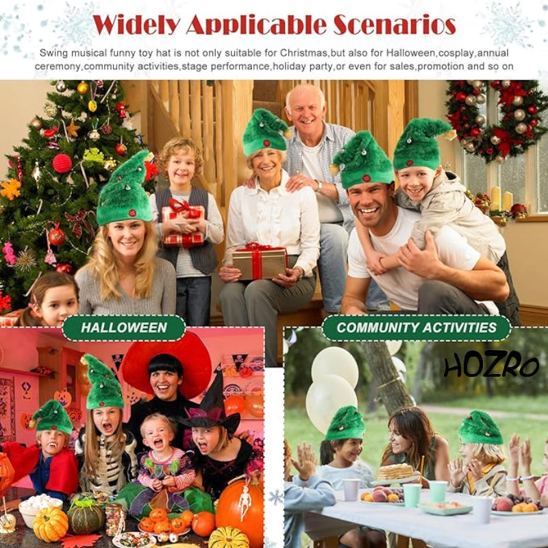 Căciulă Interactivă HOZRO, Model Green Star – Funcții Motorii și Muzicale, Distracție și Mișcare pentru Copii HOZRO