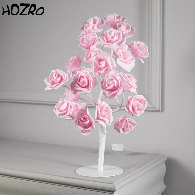 Pomisor Decorativ HOZRO, de Crăciun cu Flori de Trandafir Japonez – Design Elegant, Lumini Delicate și Culoare Vibrantă pentru un Decor Magic de Sărbători HOZRO