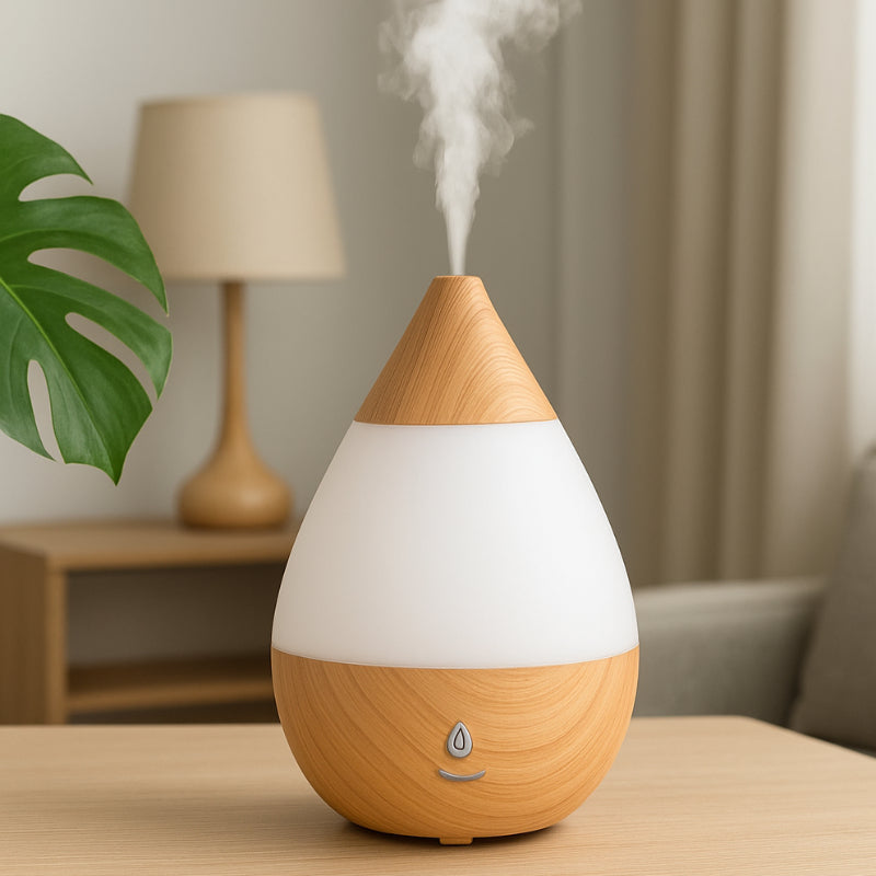 Difuzor de Aromaterapie și Umidificator HOZRO, Model 216, 7 Culori LED Ambientale, Rezervor 235 ml, Încărcare USB, Funcție Timer și Design Elegant în Culoare Bej – Relaxare, Purificare și Atmosferă Plăcută în Orice Spațiu HOZRO
