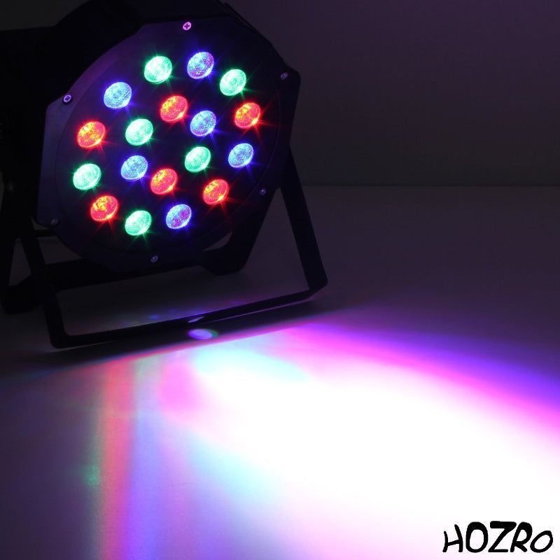 Lumină de Scenă Profesională HOZRO, 18 LED-uri RGB , Efect Laser, Iluminare Puternică pentru Scenă, Bar, Club, Petreceri și Evenimente – Lumini Spectaculoase și Control Ușor HOZRO