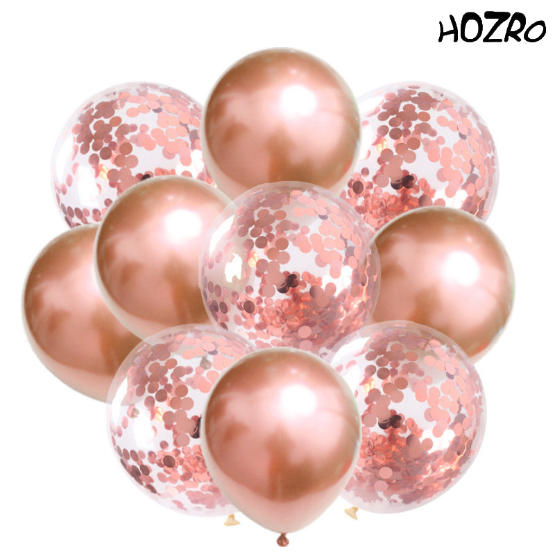 Set 10 Baloane HOZRO, cu Confetti – Baloane Party Premium pentru Petreceri, Aniversări, Nunți sau Evenimente Speciale HOZRO