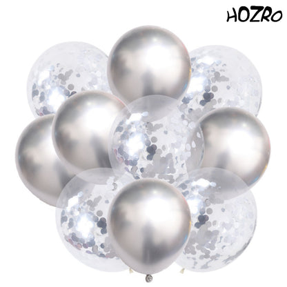 Set 10 Baloane HOZRO, cu Confetti – Baloane Party Premium pentru Petreceri, Aniversări, Nunți sau Evenimente Speciale HOZRO