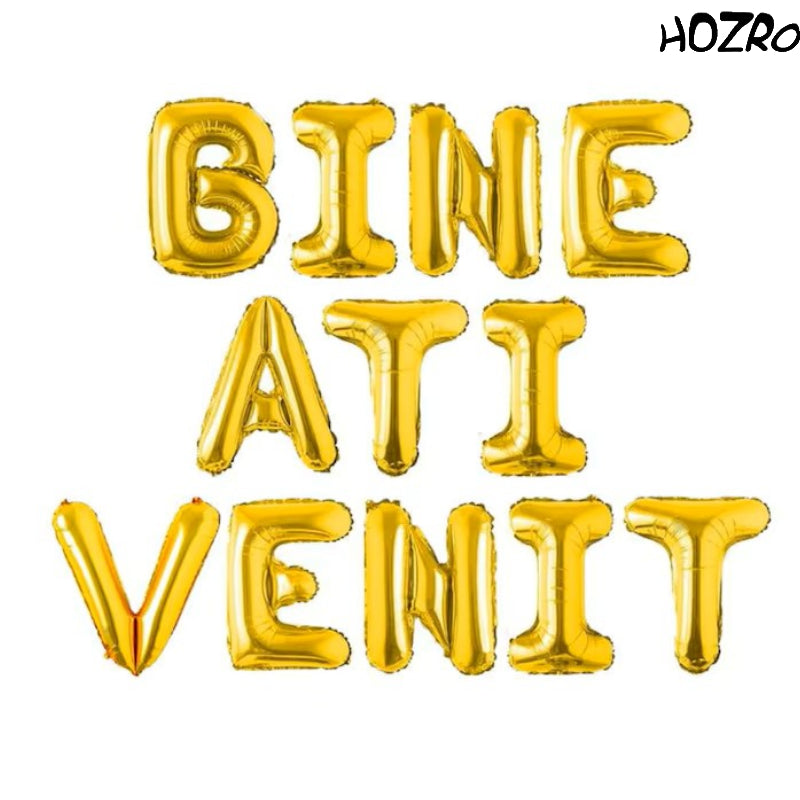 Set Baloane HOZRO, din Folie „Bine Ați Venit” – Culori Disponibile: Roz, Albastru și Gold – Decor Petrecere, Baby Shower, Botez, Aniversări sau Evenimente Speciale HOZRO