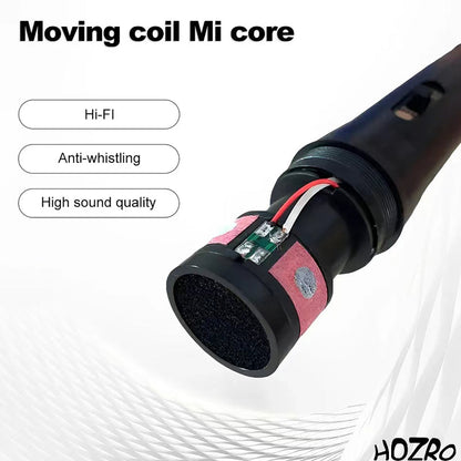 Microfon Dinamic HOZRO, cu Fir Profesional, de Mână, cu Buton Slide On/Off – Sunet Clar, Corp Metalic Rezistent, Ideal pentru Voci, Karaoke, Scenă, Biserică și Prezentări Publice HOZRO