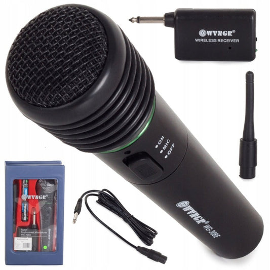 Microfon Wireless HOZRO, Profesional pentru Karaoke și Stație Audio, Culoare Neagră – Sunet Clar, Rază Lungă de Acțiune, Design Elegant, Ideal pentru Evenimente, Petreceri și Prezentări HOZRO